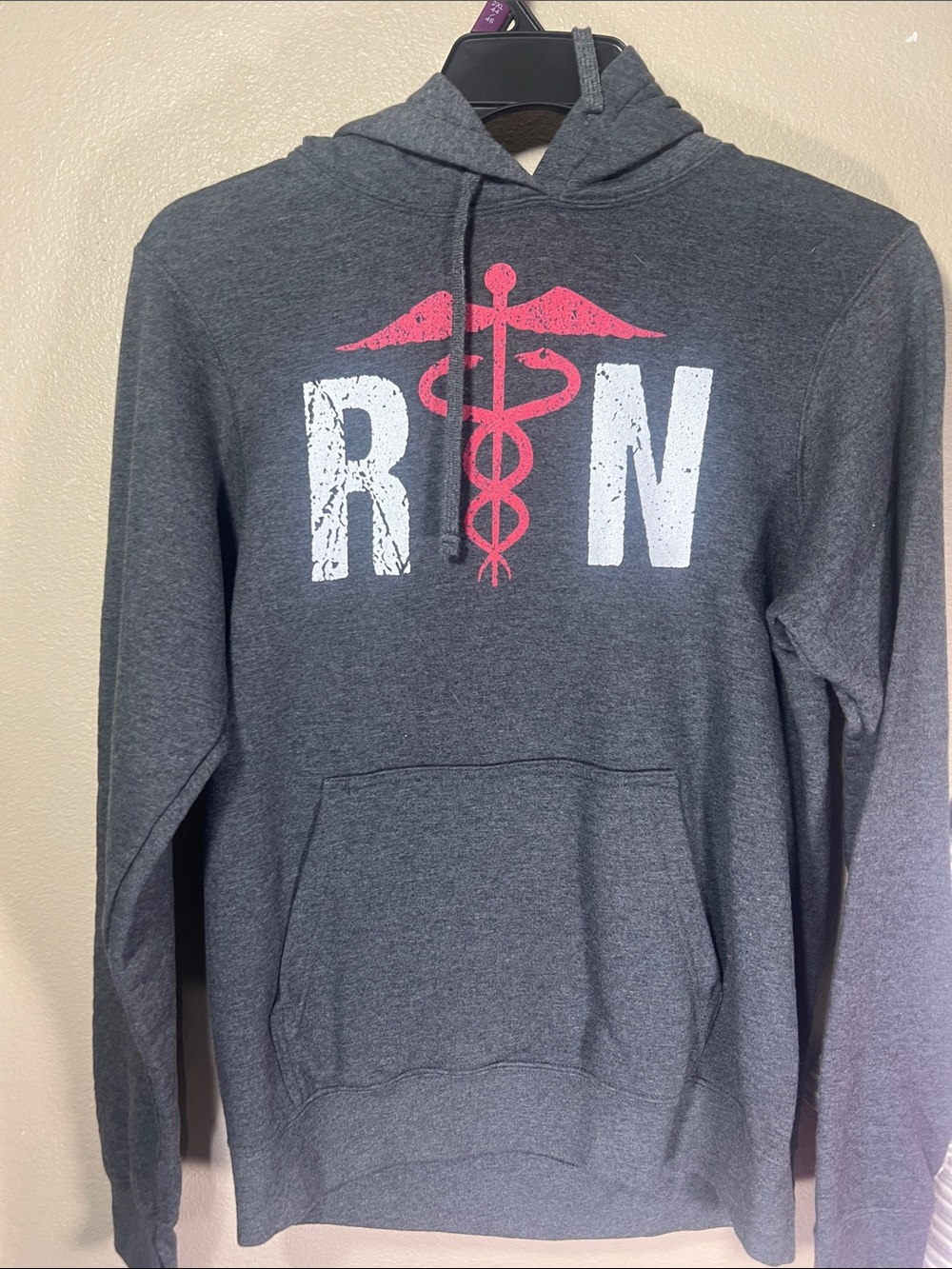 RN  Hoodie - Charcoal with Pink Accent